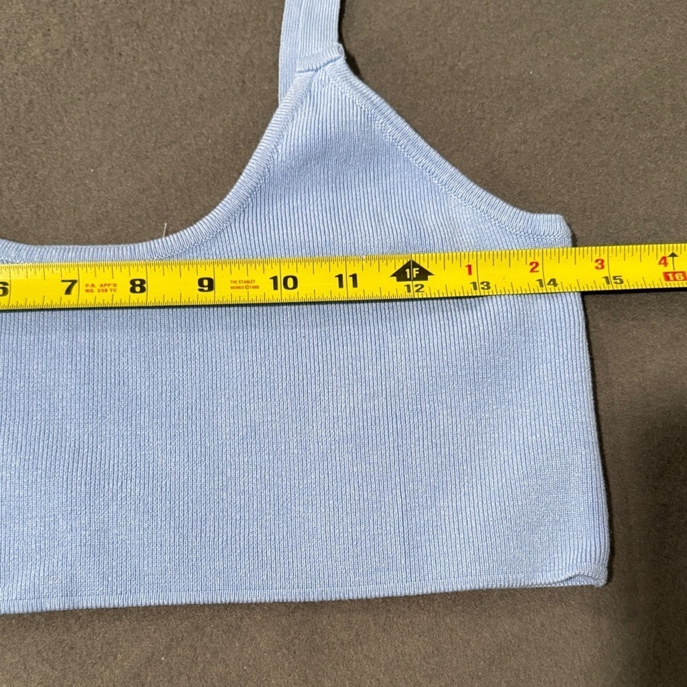 Light Blue Ribbed Tank Top - Picture 4 of 6
